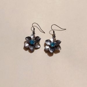 Premiere Design Silver Rose Earrings
